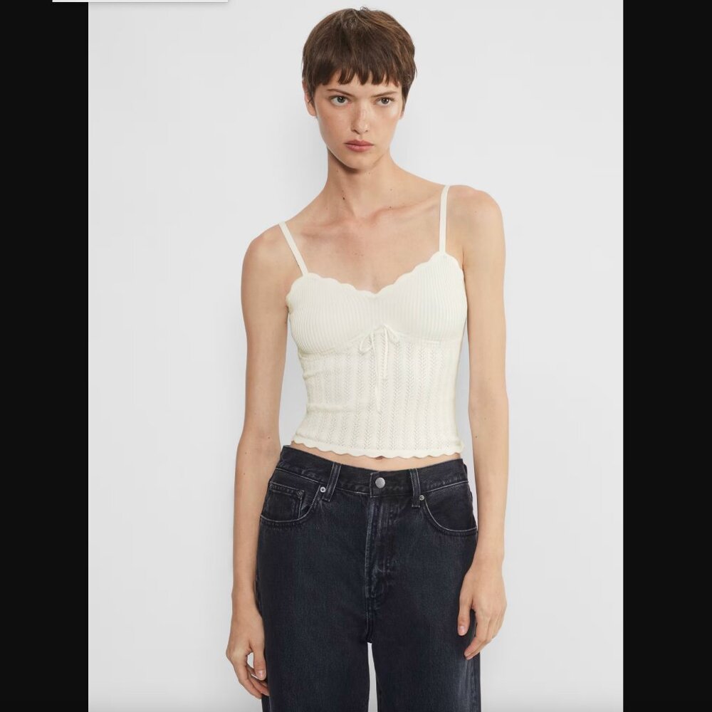 Aritzia Wilfred Soloist Knit Camisole in Light Birch Size Medium